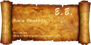 Bara Beatrix névjegykártya